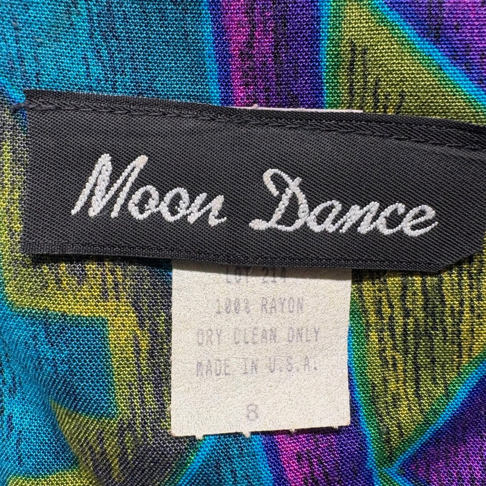 Vintage Moon Dance Wide Leg Jumpsuit Size 8 Aztec Southwestern Blue Funky Artsy - Picture 7 of 16
